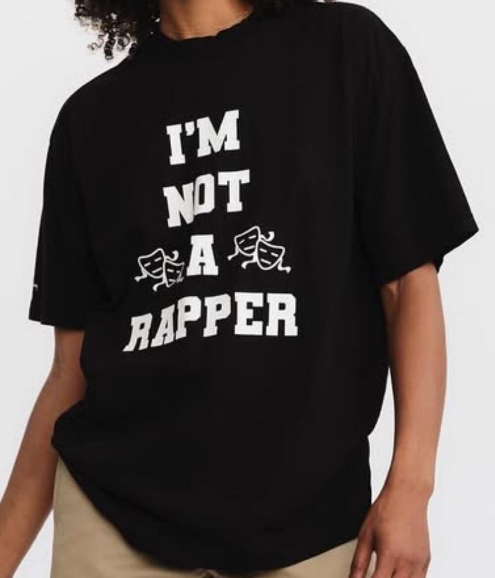 •NWT• Ain't Shit Funny I'M NOT A RAPPER Black Tee • Small